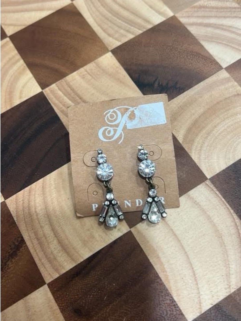 Plunder Silver Crystal Dangle Earrings